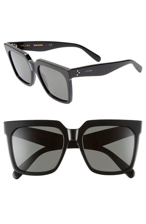 celine brown square sunglasses|celine 55mm oversized square sunglasses.